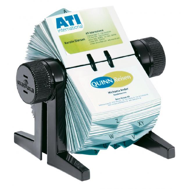 Drehbarer Visitenkartenhalter für 300 Visitenkarten VISIFIX CUBO schwarz