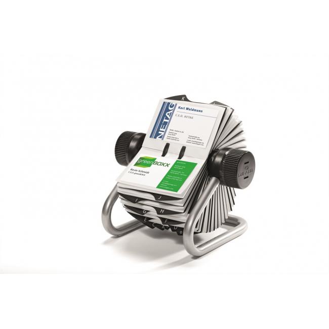 [DU248123] Drehbarer Visitenkartenhalter für 400 Visitenkarten, VISIFIX ROTARY FILE, silber