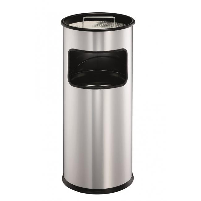 Abfalleimer mit herausnehmbarem Zinkaschenbecher 17 l silber