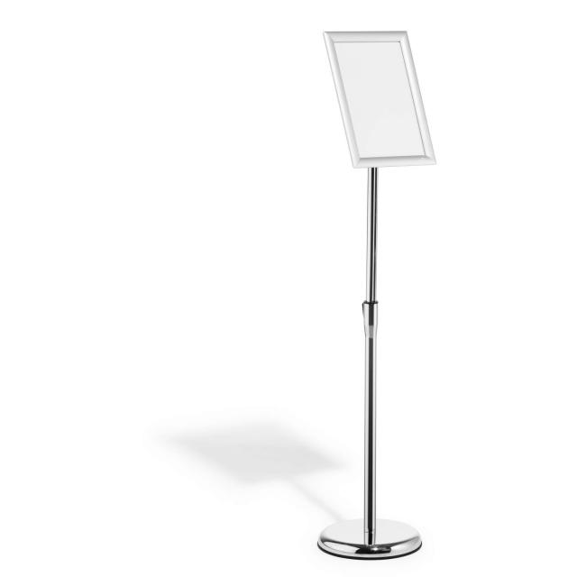 Bodeninformationsständer mit Aluminium-Klemmrahmen A4, silber