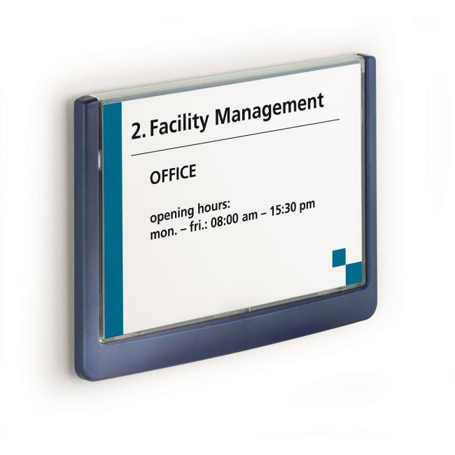 [DU486107] Informationstafel „Klicken Sie auf das Schild“ 149 x 105,5 mm blau