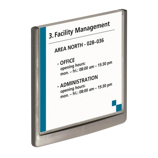 Informationstafel „Klicken Sie auf das Schild“ 149 x 148,5 mm, Graphit