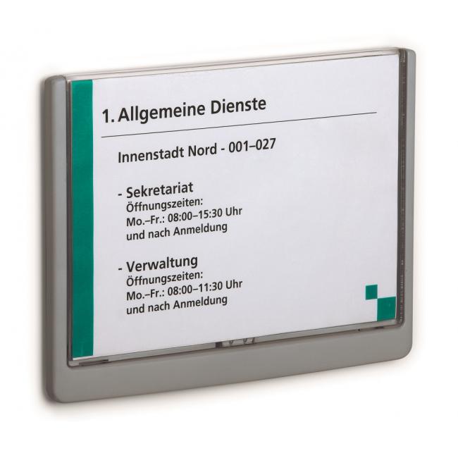 Informationstafel „Klicken Sie auf das Schild“ 210 x 148,5 mm, Graphit