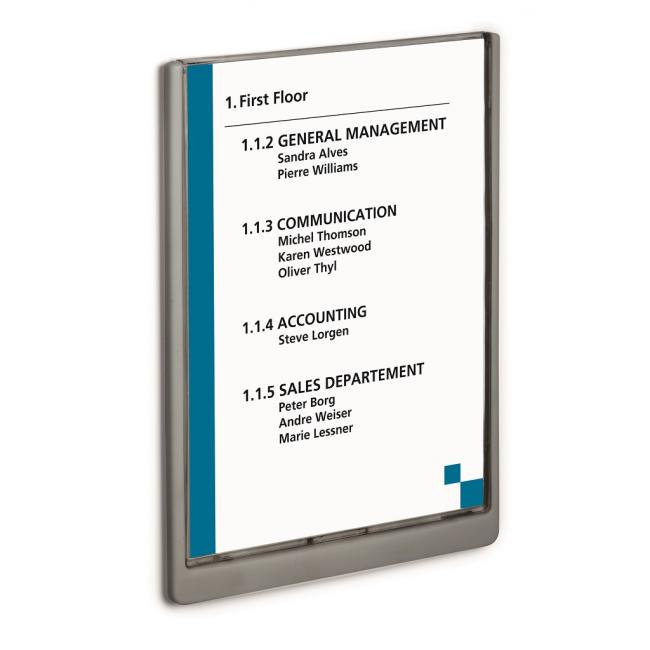 [DU486737] Informationstafel „Klicken Sie auf das Schild“ 210x297 Graphit