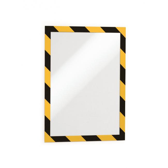 [DU494430] Selbstklebende Duraframe Security A4, gelb-schwarz, 2er-Packung.