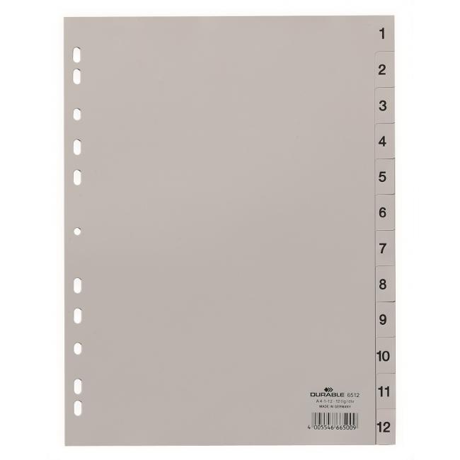 [DU651210] Kunststofftrennwand, langlebig, 1-12, grau