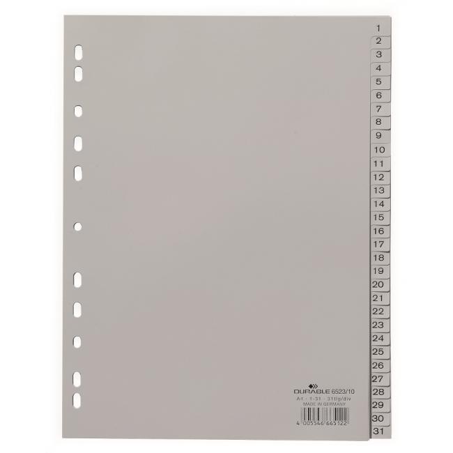 [DU652310] Kunststofftrennwand DURABLE 1-31 grau