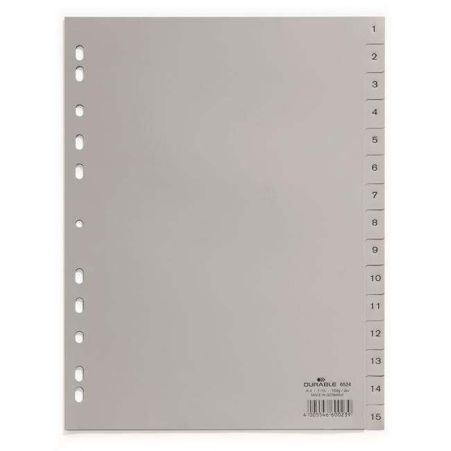 [DU652410] Kunststofftrennwand, langlebig, 1-15, grau