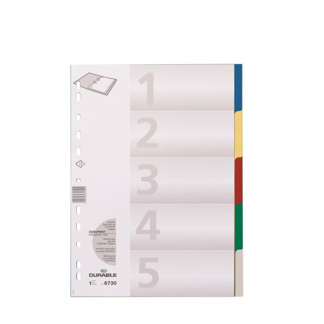 [DU673027] Kunststoff-Trennwand, robust, 5-teilig, farbig