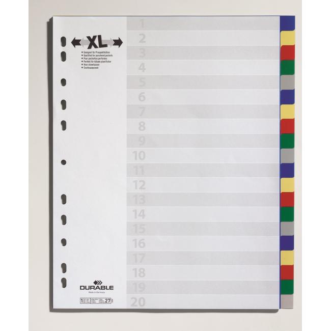 [DU675927] Kunststoff-Trennwand, strapazierfähig, 20-teilig, max. farbig