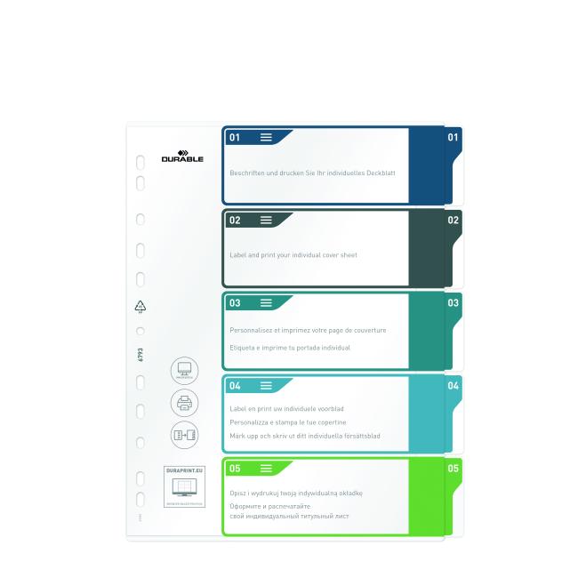 [DU679327] Kunststofftrennwand, strapazierfähig, 1-5 bedruckbare Farben