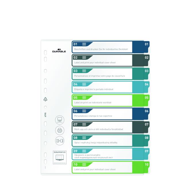 Kunststofftrennwand, strapazierfähig, 1-10 bedruckbare Farben