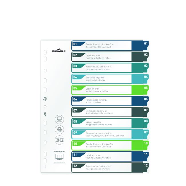 Kunststofftrennwand, strapazierfähig, 1-12 bedruckbare Farben