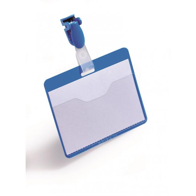 Horizontale Clip-Etiketten, strapazierfähig, 90 x 60 mm, blau, 25 Stück