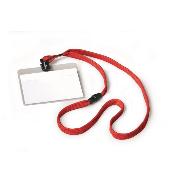 [DU813903] Anhänger mit rotem Band, strapazierfähig, 90 x 60 mm, 10 Stück