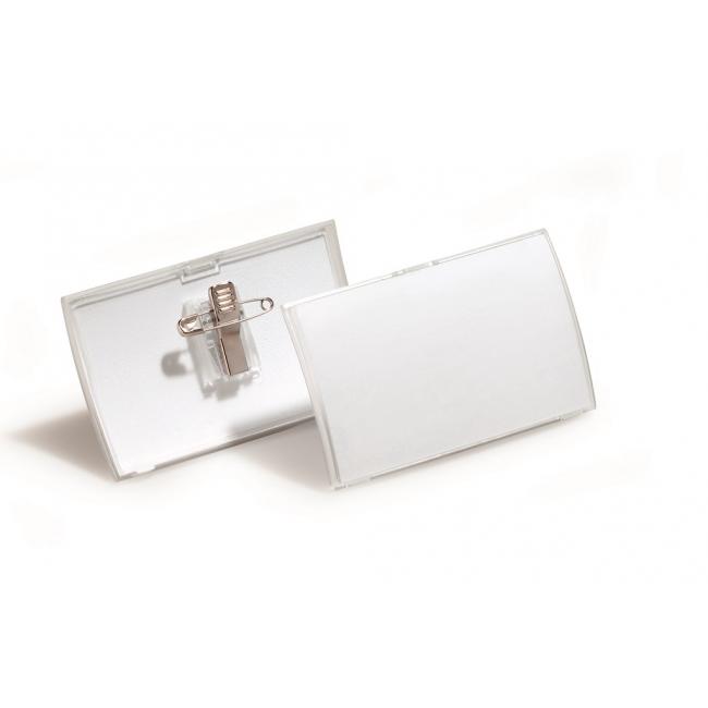 Runde Etiketten aus PP mit Clip und Nadel, robust, Klickverschluss, 75 x 40 mm, 25 Stück