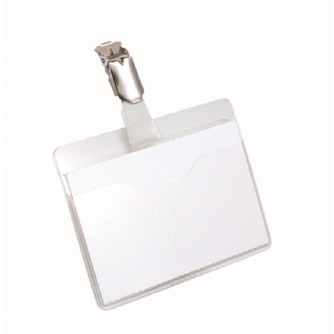 Hängeetikett mit Clip, horizontal, leicht geöffnet, strapazierfähig, 90 x 60 mm, 5 Stück