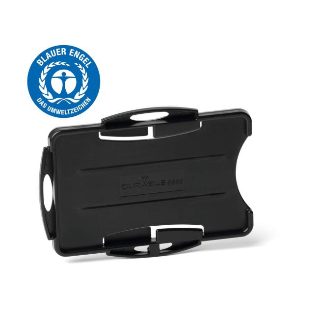 [DU898901] Anhänger für 2 Plastikkarten, offen, strapazierfähig, umweltfreundlich, schwarz, 87 x 54 mm, 10 Stück