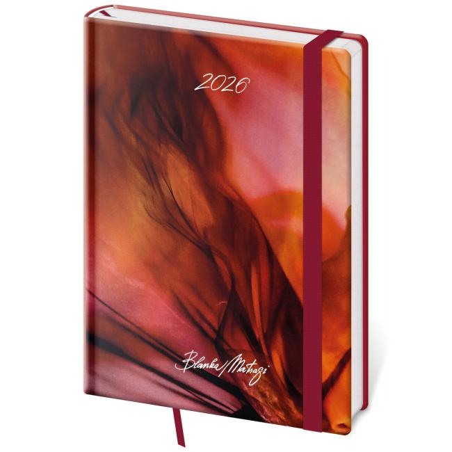 Vario Tageskalender A5 14,3 x 20,5 cm mit Radiergummi Matragi Rot 2026