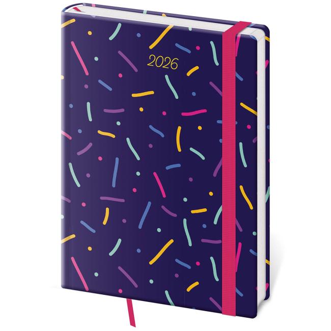 [DV423-17] Vario Wochenkalender A5 14,5 x 20,5 cm mit Gummiband Sprinkles 2026