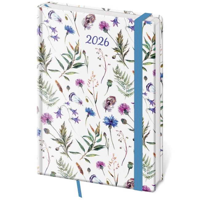 Vario Wochenkalender A5 14,5 x 20,5 cm mit Gummiband Wildblumen 2026