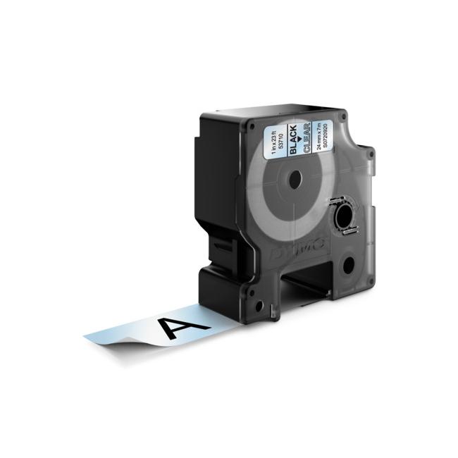 Dymo D1 Selbstklebeband 24 mm transparent/schwarz