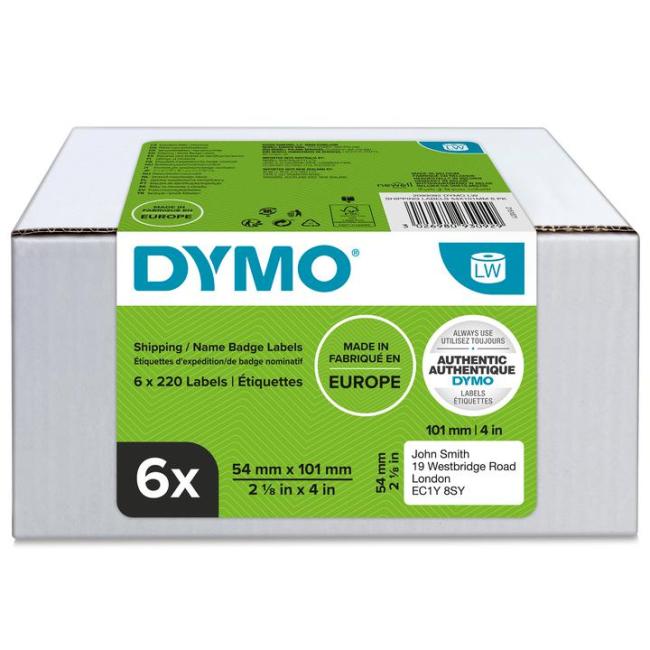Selbstklebende Etiketten Dymo LW 101x54mm Verpackungsetiketten weiß 1320 Stück