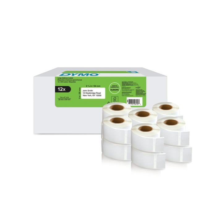 [DY177563] Dymo LW Selbstklebeetiketten 54x25mm Absenderadressen weiß 12 Rollen