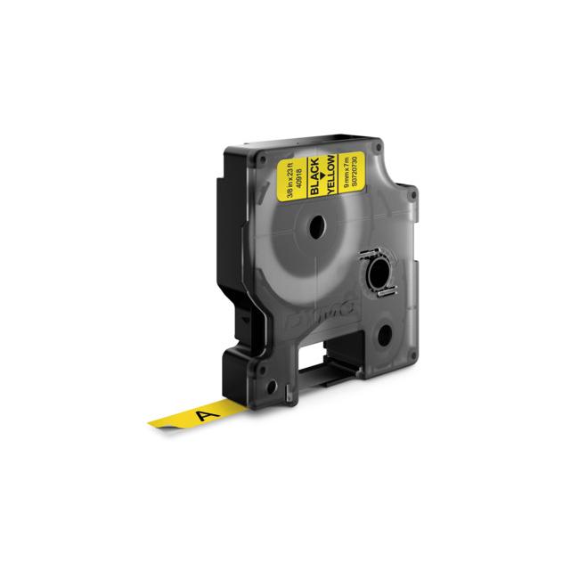 Dymo D1 9 mm gelb/schwarzes selbstklebendes Band