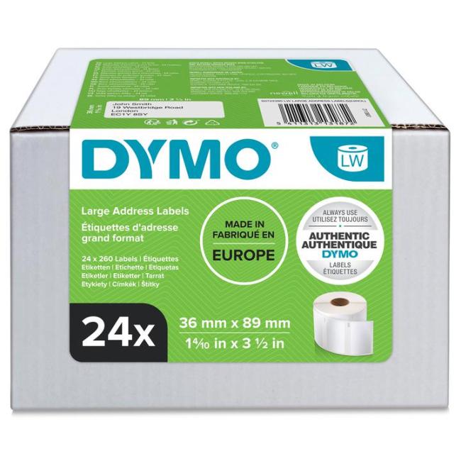 Dymo LW 89x36mm Adressetiketten groß weiß 6240 Stück