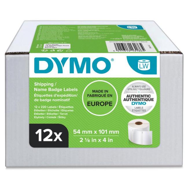 Selbstklebende Etiketten Dymo LW 101x54mm Verpackungsetiketten weiß 2640 Stück