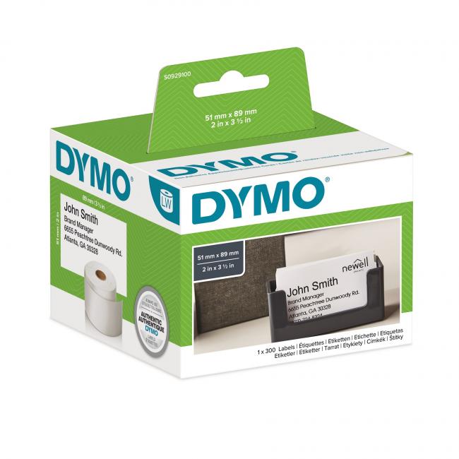Dymo LW Selbstklebeetiketten 89 x 51 mm, Etiketten ohne Klebstoff, weiß