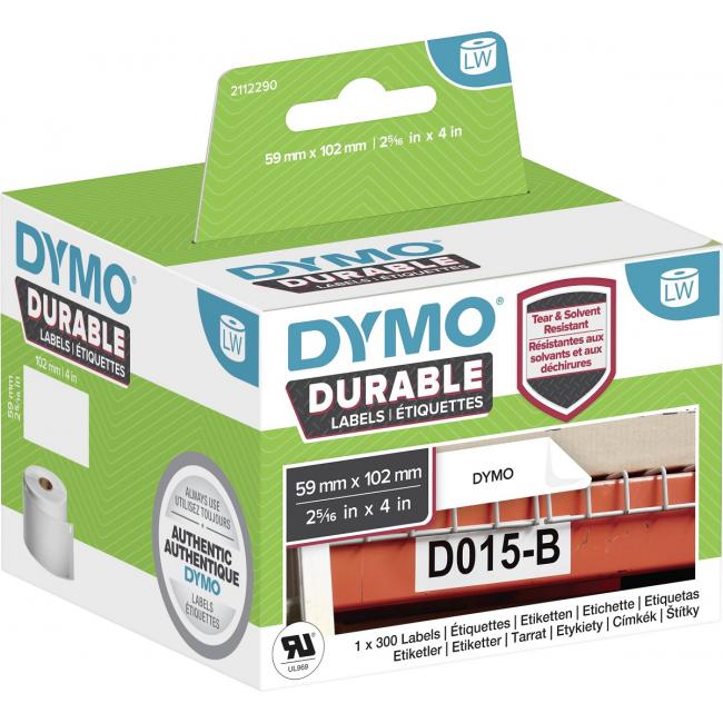Dymo LW Selbstklebeetiketten 102 x 59 mm, Polypropylen mit Schutzschicht, weiß