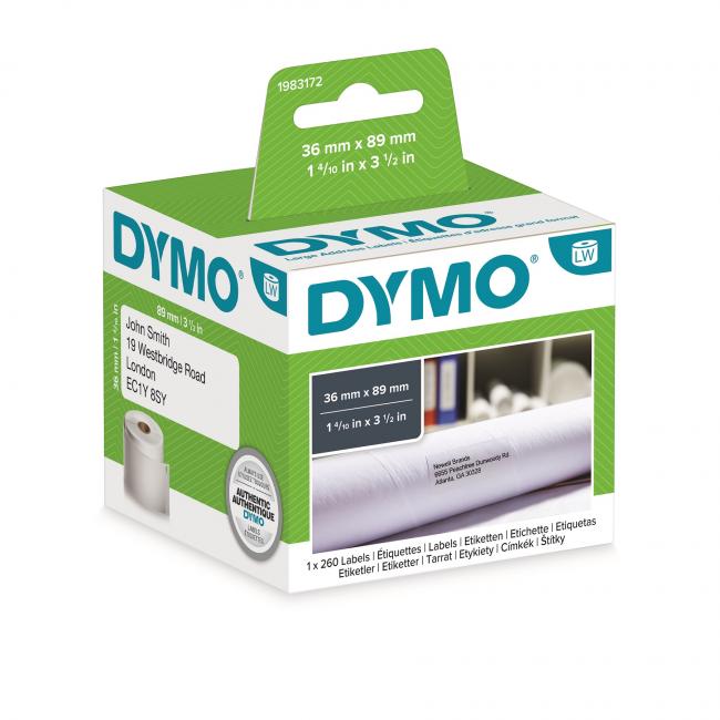 Dymo LW 89x36mm Adressetiketten groß weiß 260 Stück