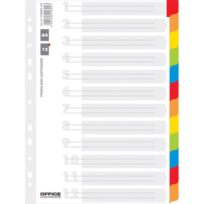 Bürobedarf, 12-teilige Trennblätter aus Karton, weiß