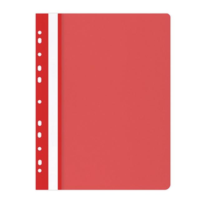 [EC412114] PP-Schnellbinder mit Euro-Perforation, mattrot, 10 Stück