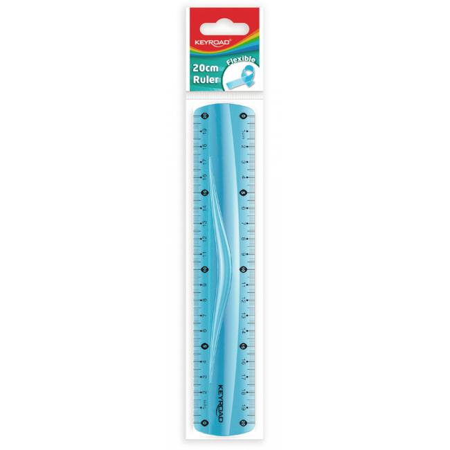 KEYROAD Lineal 20 cm, flexibel, verschiedene Farben