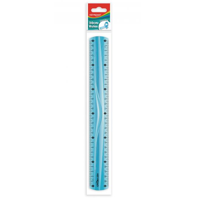 KEYROAD Lineal 30 cm, flexibel, verschiedene Farben