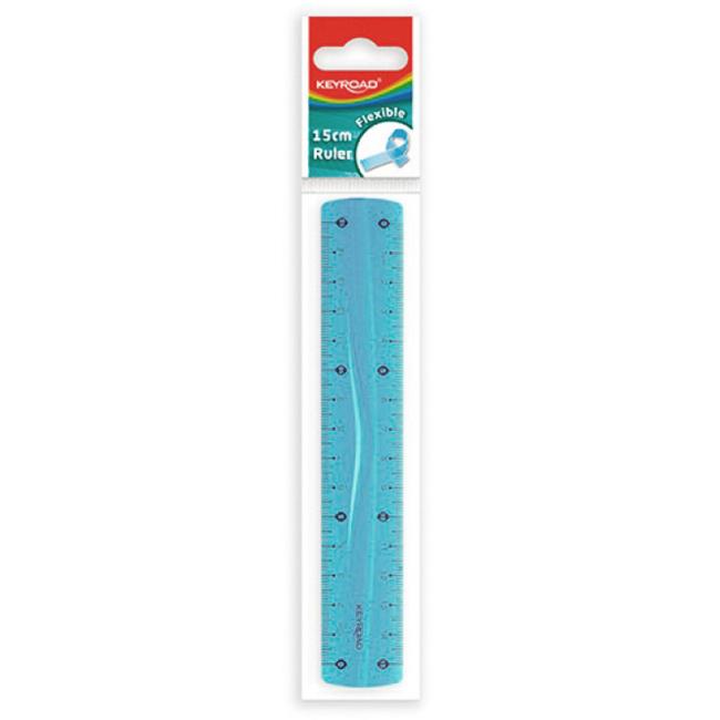 KEYROAD Lineal 15 cm, flexibel, verschiedene Farben