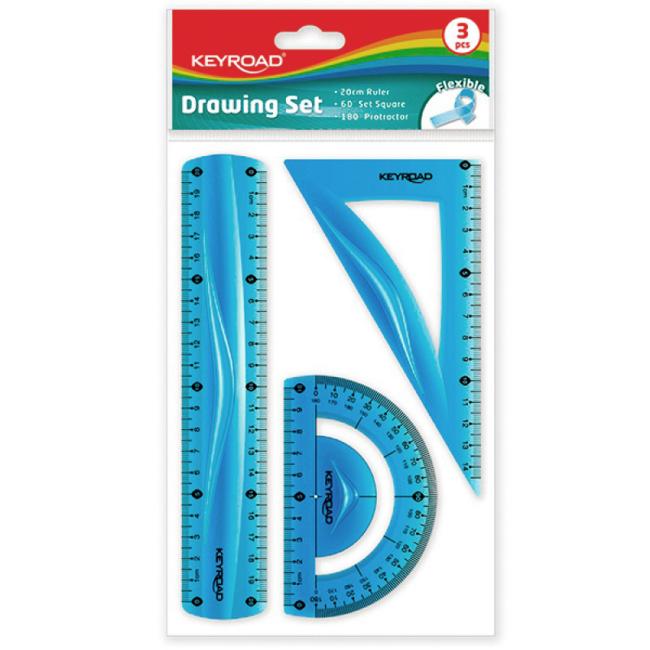 [EC970858] KEYROAD flexibles Lineal-Zeichenset, Farbmix