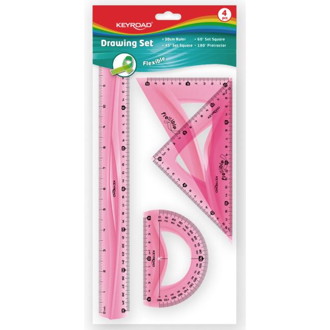 KEYROAD flexibles Lineal-Zeichenset, Farbmix