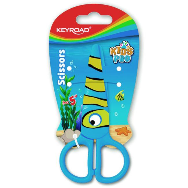 [EC971403] KEYROAD Schulschere, Blister, Fischmotiv, blau