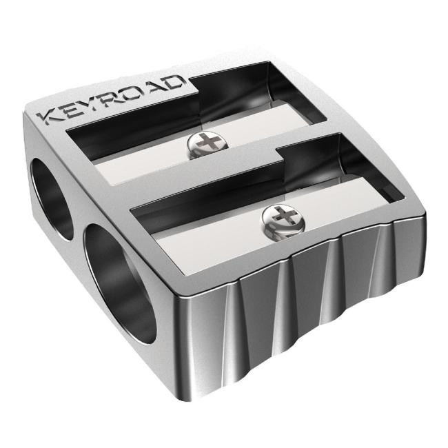[EC971684] Doppelter Aluminium-Bleistiftspitzer KEYROAD Display 24 Stück