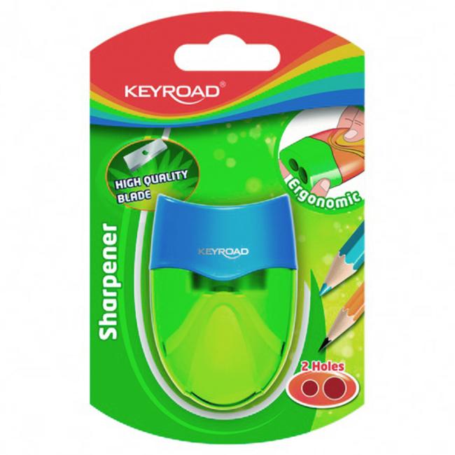 KEYROAD ABS + PS Kunststoffreibe mit zwei Löchern, Blisterverpackung, Farbmix