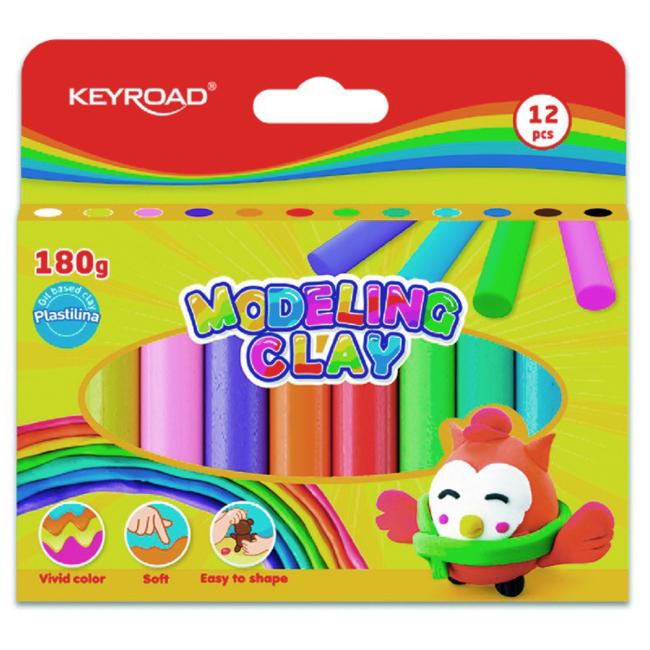 KEYROAD Neon-Knetmasse, Blisterpackung mit 12 Stück, Farbmix