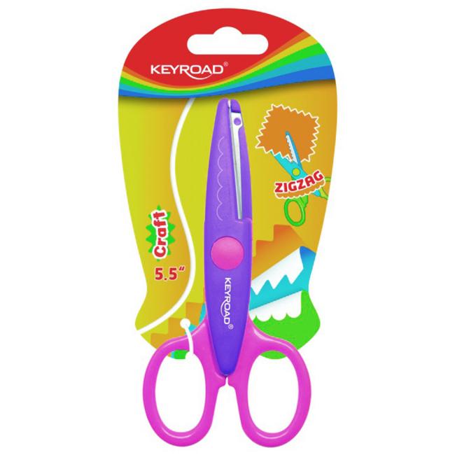 KEYROAD Kinderschere Zickzack, Blister, Farbmix