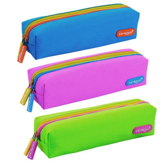[EC972221] KEYROAD 2-Reißverschluss-Etui, leer, verschiedene Farben