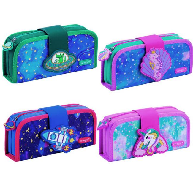 KEYROAD Federmäppchen, leer, doppellagig, Farbmix