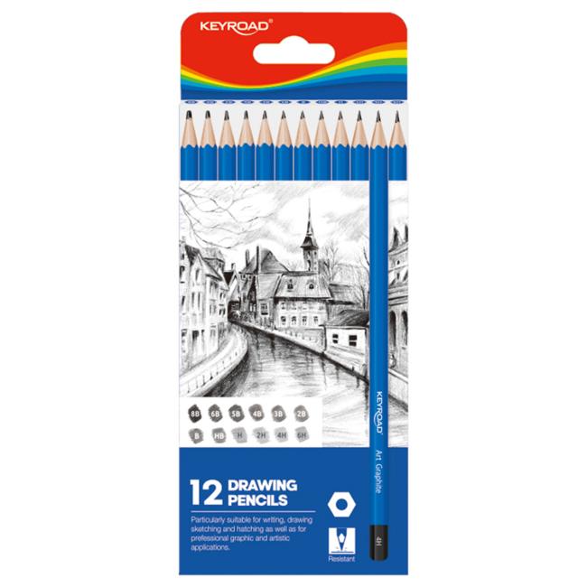 [EC972271] KEYROAD Skizzenstifte 8,8 x 21,4 x 0,9 cm, 12 Stück