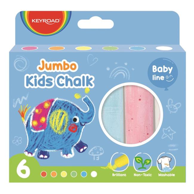 [EC972325] KEYROAD Straßenmalkreide, 6 Stück, gemischte Farben